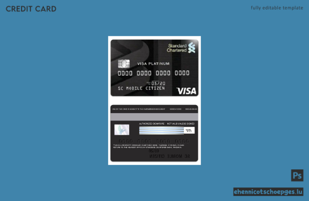 Beispielvorschau der Standard Chartered Bank Visa Platinum Kreditkarte aus Tansania